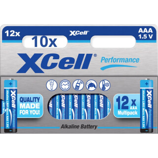 120x XCell Performance 1,5V LR03 AAA Batterie AlMn 12er Blister
