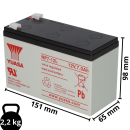 2x Yuasa lead battery np7-12l Pb 12v 7Ah VdS, Faston 6,3 usv