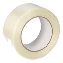 Filament adhesive tape roll: 50 mm x 50 running meters transparent, longitudinally reinforced