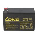 2x Kung Long VdS wp7.2-12a f1 12v 7.2 Ah lead agm battery 4.8mm faston