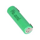 Samsung inr18650 25r 2500mAh 3.6v - 3.7v unprotected + solder tag u