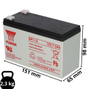 2x Yuasa Lead-acid battery np7-12 Pb 12v 7Ah VdS, Faston...