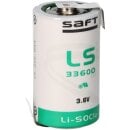 Saft LS33600 ER-D Mono Lithium-Thionylchlorid 3,6V, 17.000 mAh Z Lötfahne