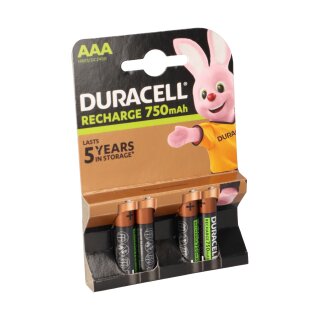 Duracell Akkus 4x AAA Micro 1,2V 750mAh NiMH im Blister