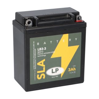Batterie AGM SLA 12V 3Ah für Motorrad Startbatterie MS LB3-3