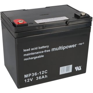 Multipower Blei-Akku MP36-12C 12V 36Ah Zyklenfest AGM