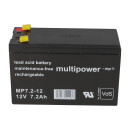 Multipower Blei-Akku MP7,2-12 Pb 12V / 7,2Ah VdS G109009, Faston 4,8