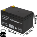 Multipower Blei-Akku MP12-12 Pb 12V 12Ah VdS G114091,...