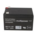 Multipower Lead battery mp12-12b Pb 12v 12Ah VdS g114091, Faston 6,3
