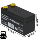 Multipower Lead battery mp1.2-12 Pb 12v 1.2Ah VdS...