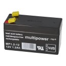 Multipower Lead battery mp1.2-12 Pb 12v 1.2Ah VdS g107032, Faston 4.8