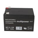 2x Multipower MP12-12B AGM Bleiakku 12V 12Ah – 24V 12Ah Akku-Satz