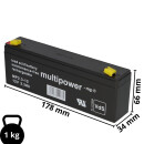 Multipower Blei-Akku MP2,3-12 Pb 12V 2,3Ah VdS G107033, Faston 4,8