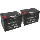 2 x 12V 75Ah Blei AGM Akku-Satz Batterien für...