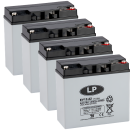 4x AGM Blei Akku 12V - 22Ah kompatibel 48V SCOOTER...