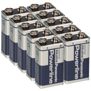 10x Panasonic 6LR61 Powerline 9V-Block