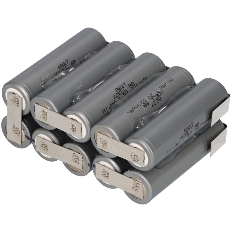 12V 2200mAh Akkupack Mignon Industrie-Akkus NiMH mit Lötfahne Modellbau
