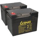 2x Kung Long lead acid battery kph75-12ne m6 12v 75Ah agm lead accu maintenance free