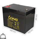 2x Kung Long lead acid battery kph75-12ne m6 12v 75Ah agm lead accu maintenance free