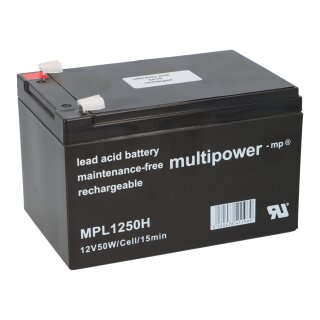 Multipower Blei Akku MPL1250H AGM Hochstrom 12V 14Ah