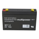 Multipower Blei-Akku MP7-6 Pb 6V 7Ah Fatson 4,8mm