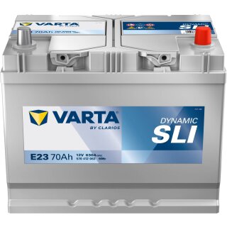 VARTA E23 Blue Dynamic 12V 70Ah 630A Autobatterie 570 412 063