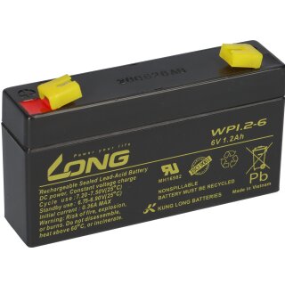 Kung Long Akku WP1.2-6 6V 1,2Ah.AGM Blei Vlies 6Volt