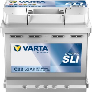 VARTA C22 Blue Dynamic 12V 52Ah 470A Autobatterie 552 400 047