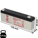 Yuasa NP2.3-12 AGM-Bleiakku 12V 2,3Ah VdS – Faston...