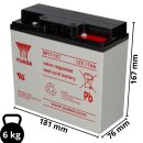 Yuasa Lead battery np17-12i Pb 12v 17Ah VdS, m5 internal thread