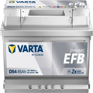 VARTA D54 Blue Dynamic EFB 12V 65Ah 650A Autobatterie Start-Stop 565 500 065