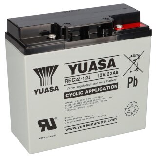 Yuasa REC22-12I zyklenfester AGM-Bleiakku 12V 22Ah – M5-Innengewinde