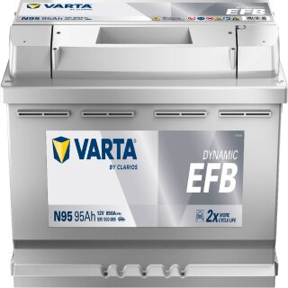 VARTA N95 Blue Dynamic EFB 12V 95Ah 850A Autobatterie Start-Stop