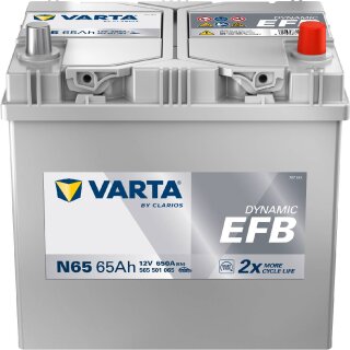 VARTA N65 Blue Dynamic EFB 12V 65Ah 650A Autobatterie Start-Stop