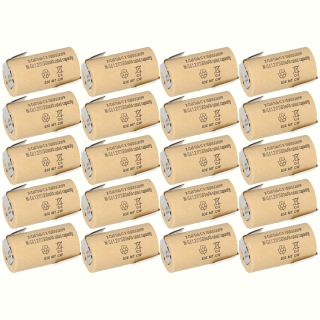 20x XCell Sub-C Hochleistungsakku mit Z-Lötfahne - 1,2V 1500 mAh NiCd