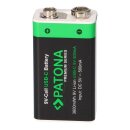 2x PATONA Premium 9V Li-Ion Akku 3,6Wh USB-C inkl. Ladekabel - wiederaufladbar