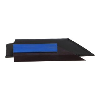 Präzisions-Haarlineal Stahl brüniert 100mm im Kunstlederetui