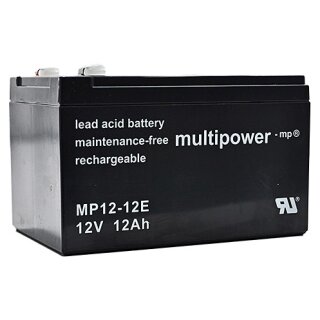 Multipower Blei-Akku MP12-12E 12V 12Ah, Faston 6,3