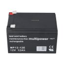 Multipower MP12-12E AGM Bleiakku 12V 12Ah – F6,3 mm