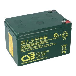 CSB EVH12140F2 Blei Akku 12V 14Ah Zyklenfest Faston F2