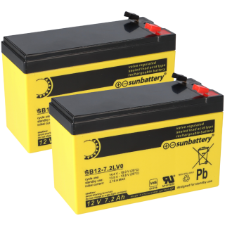 Ersatzakku für Brandmeldezentrale ABB BZK4E 2 x AGM Batterie 12V 7,2Ah mit VdS