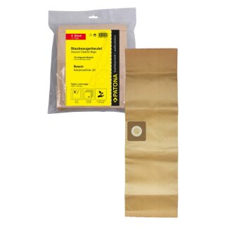 5x Staubsaugerbeutel aus mehrlagigem Papier inkl. Microfilter für Bosch AdvancedVac 20