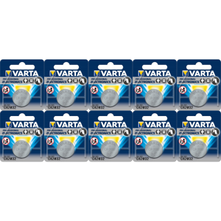 10x Varta Lithium 3V CR2032-P Bulk 3V/220mA lose