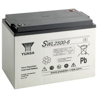 Yuasa Blei-Akku SWL2500-6 AGM, Hochstrom Longlife, M8 Innengewinde