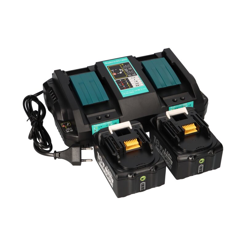 Ersatzakku und Ladegerät für Makita 18V 8Ah 4A Ladestrom DC18RD