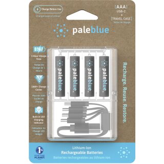 4x Paleblue USB-C Wiederaufladbare AAA Batterie