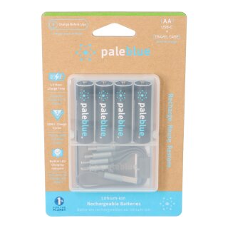 4x Paleblue USB-C Wiederaufladbare AA Batterie