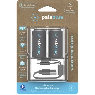 2x Paleblue USB-C Wiederaufladbare Baby C Batterie