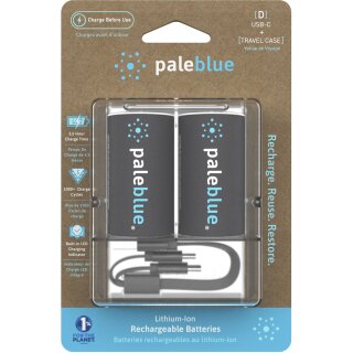 2x Paleblue USB-C Wiederaufladbare Mono D Batterie