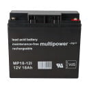 2x Multipower Blei-Akku MP18-12 Pb 12V 18Ah VdS, M5